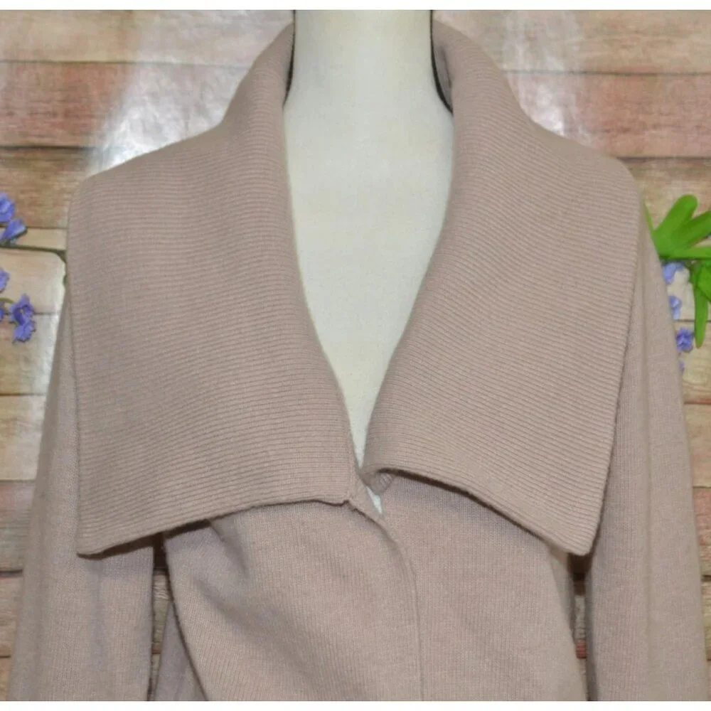 J. Crew Tan Open Shawl Collar Front Wool Cashmere Blend Cardigan Sweater Size M